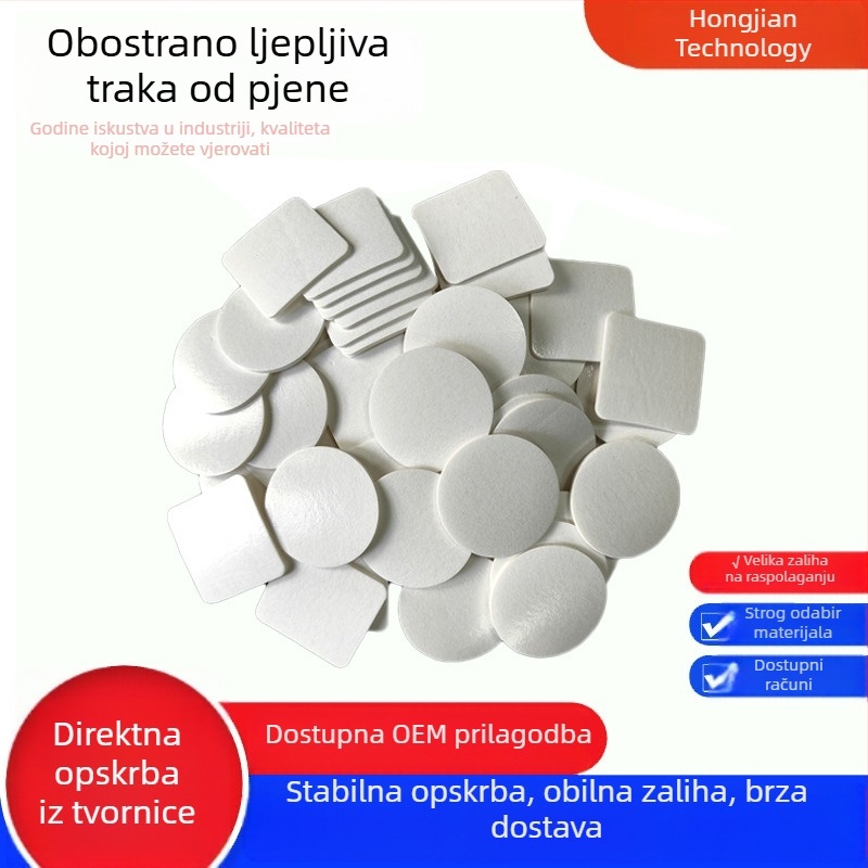 EVA dvostrano ljepljiva traka od pjene, crna i bijela, debljina 1–10 mm