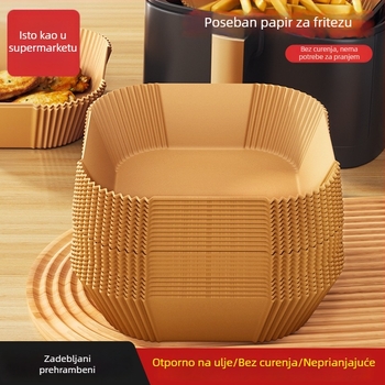 Kockasti papir za pečenje sa silikoniziranim premazom, upija masnoću, za air fryer i pećnicu
