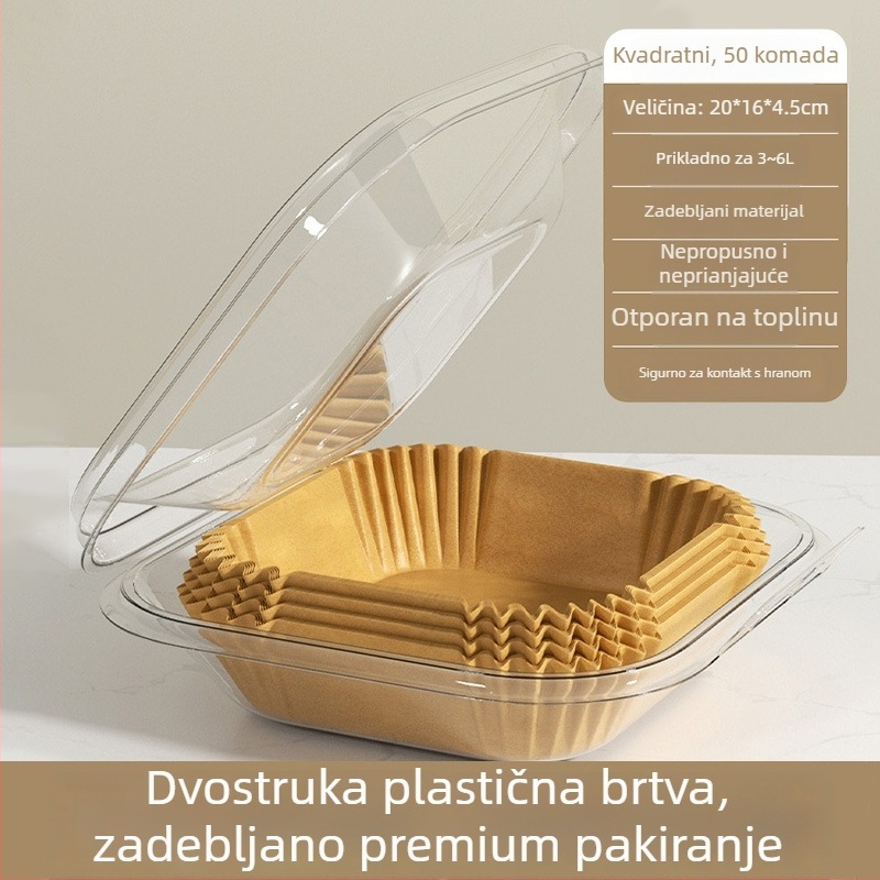 Kockasti papir za pečenje sa silikoniziranim premazom, upija masnoću, za air fryer i pećnicu