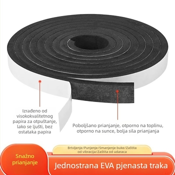 EVA jednostrano ljepiljiva traka za brtvljenje vrata i prozora s pjenastim jezgrom, zvučna i prašinska izolacija