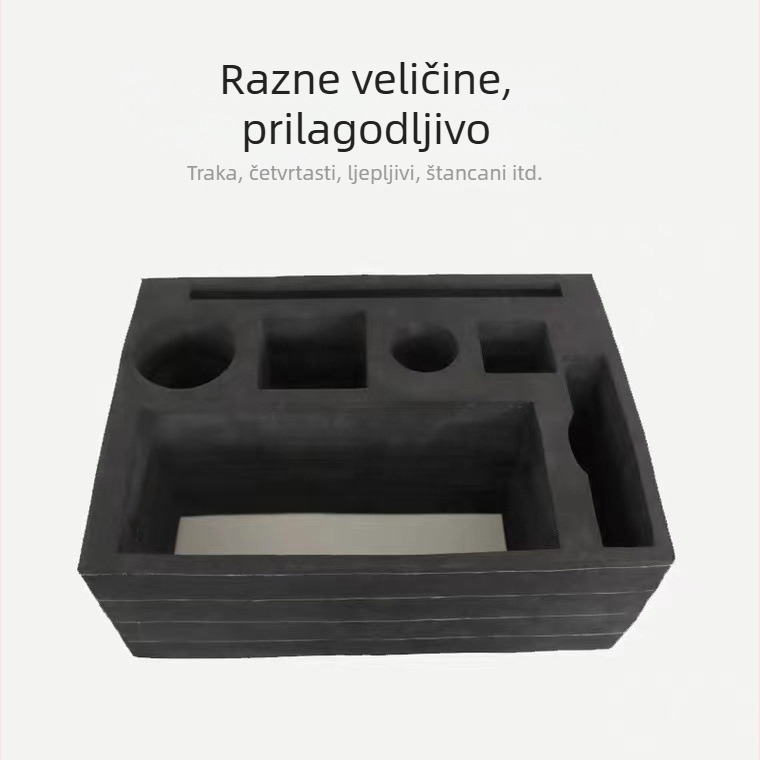 EVA pjena list/rolna, crna, visoka gustoća, visoka elastičnost, antistatična, otporna na plamen, debljina 1–60 mm, gustoća 25–70 kg/m³, boja po izboru