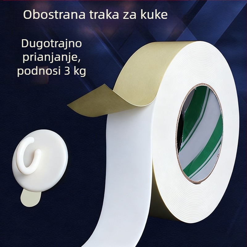 EVA pjena dvostrano ljepljiva traka s podlogom od žutog papira, širina 1-5 cm, snažna adhezija, bez ostataka, debljina 1 mm, duljina 20 m