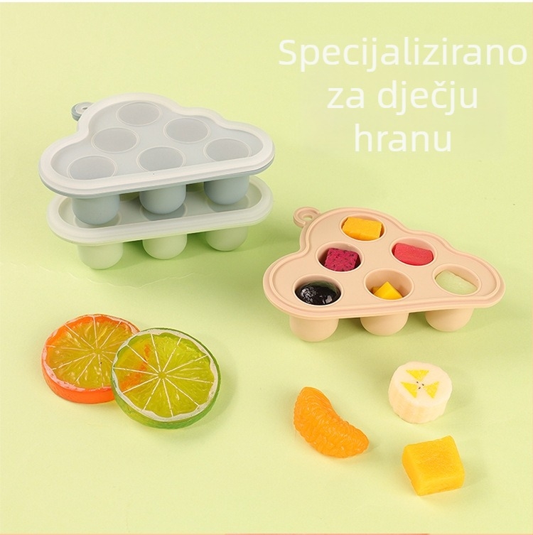 Silikonska forma u oblaku za dječju hranu – pogodna za zamrzavanje, kuhanje na pari i pečenje rižinih kolača