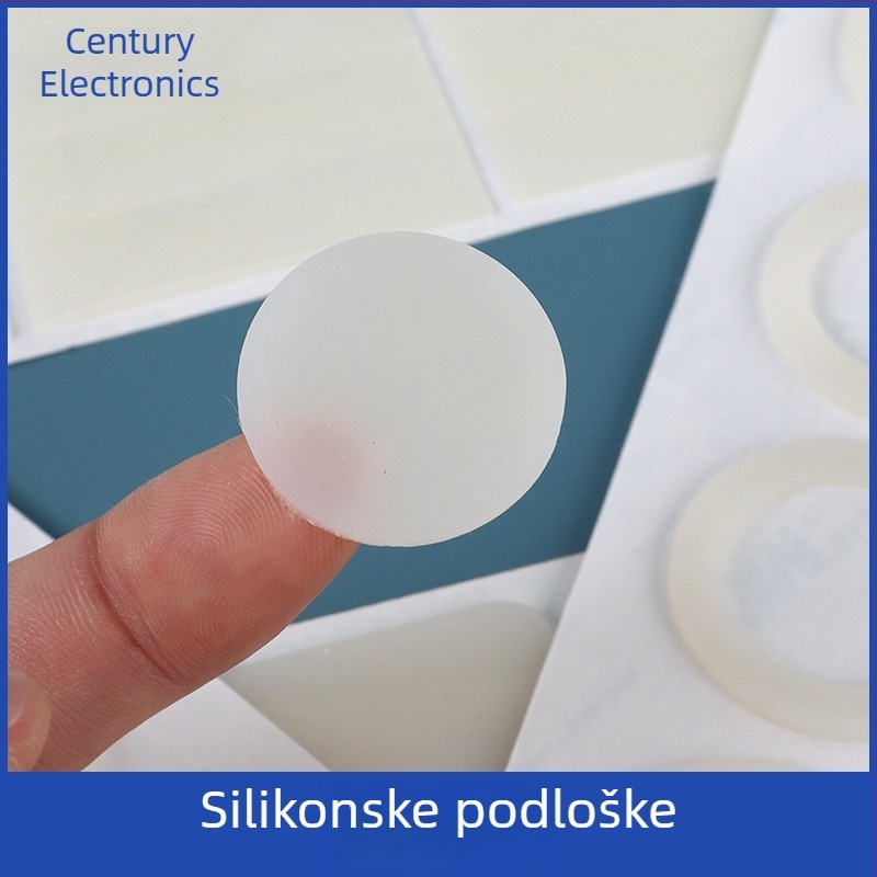 Cirkularna silikon podloga s dvostranim ljepilom, samoljepljiva podloga za stopalo, crna, otporna na habanje, visoke viskoznosti, protuklizna za elektroniku