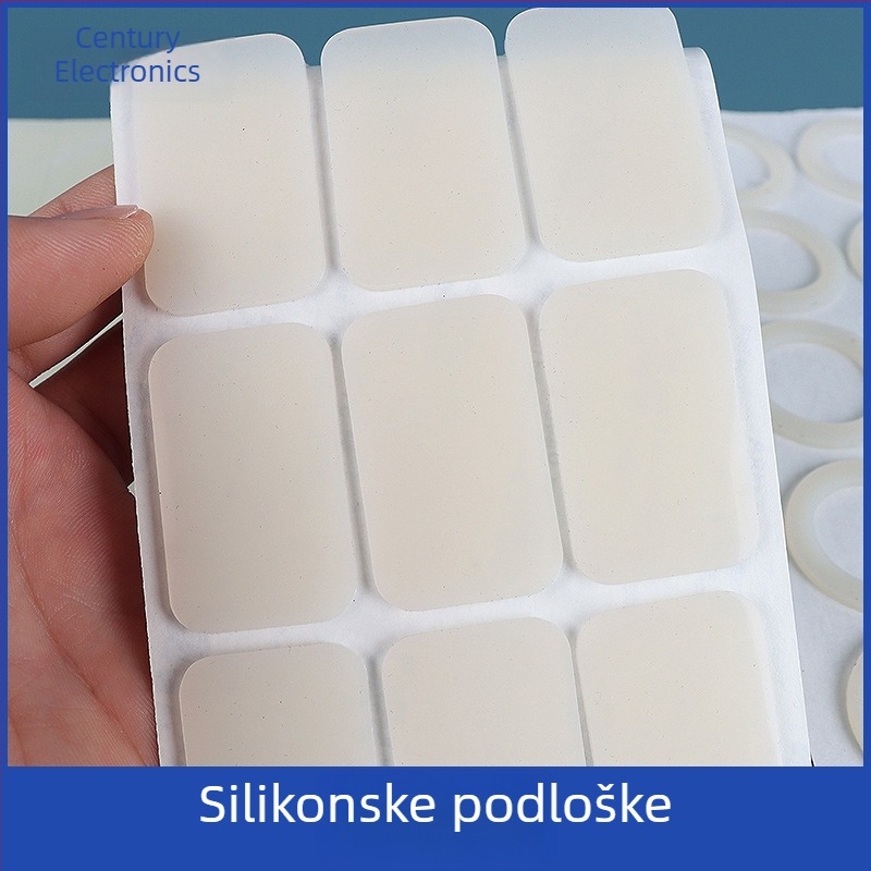 Cirkularna silikon podloga s dvostranim ljepilom, samoljepljiva podloga za stopalo, crna, otporna na habanje, visoke viskoznosti, protuklizna za elektroniku