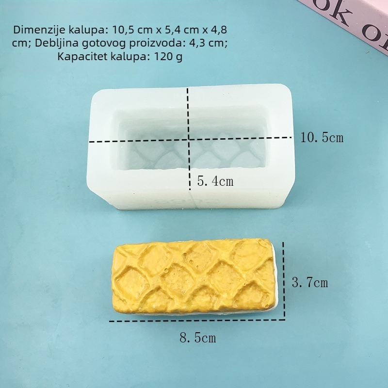 Silikonska kalupa s kariranim uzorkom za pečenje, ručno preklopna kalupa za mousse tortu i čokoladu, prehrambena kvaliteta