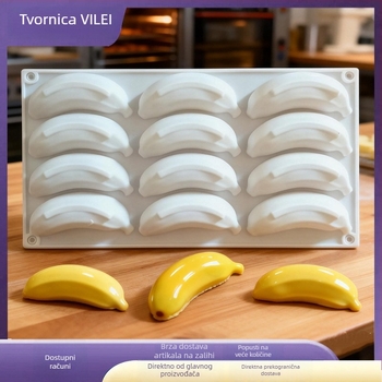 12-komorni silikon kalup za mousse kolač s voćem i bananom, francuski desert i čokoladni kalup za pečenje