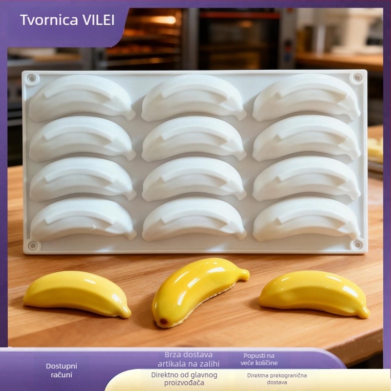 12-komorni silikon kalup za mousse kolač s voćem i bananom, francuski desert i čokoladni kalup za pečenje