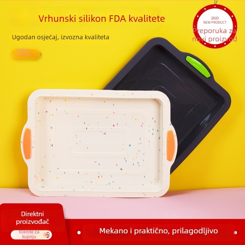 Silikonski pravokutni kalup za pečenje – neprijanjajući, za kućnu upotrebu