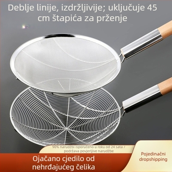 Velika mreža od nehrđajućeg čelika za duboko prženje – filtracijska mreža za komercijalnu kuhinju