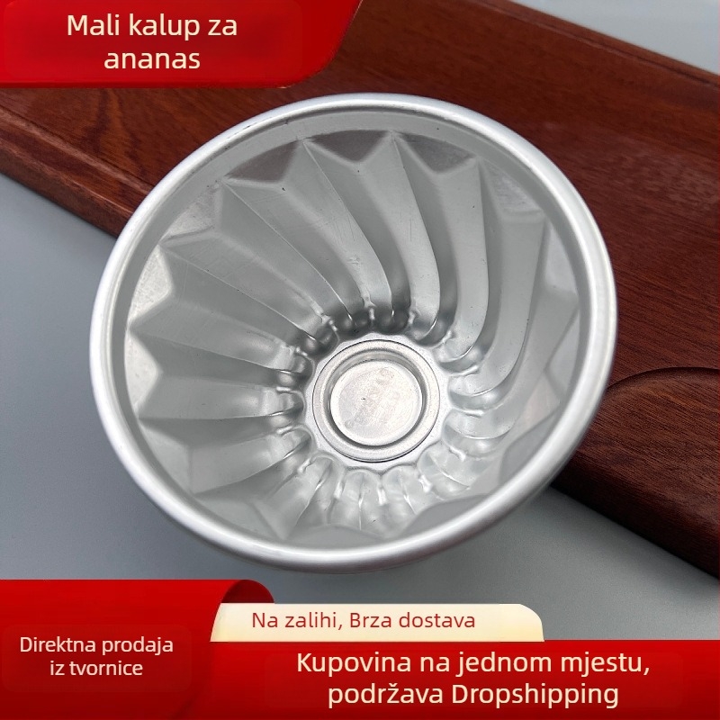 M-E08 Mala ananas kalupa s odvojivim dnom, anodizirana za pečenje kolača, kruha, pudinga i žele, jednostavno vađenje iz kalupa