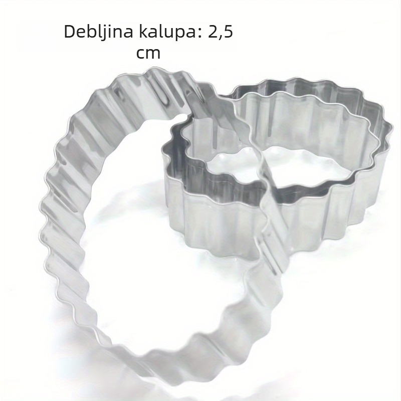 4-dijelni set od nehrđajućeg čelika za pečenje, alati za DIY, rezači za povrće i voće, kalupi za tijesto i kolačiće, valoviti ovalni oblici