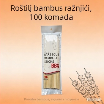 Jednokratni bambusovi štapići za roštilj – za kobasice, oden i voće, za kampiranje