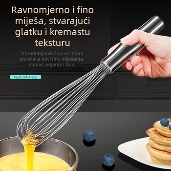 Tel za jaja od nehrđajućeg čelika 304 – ručni miješalj za jaja i šlag, kućno pečenje