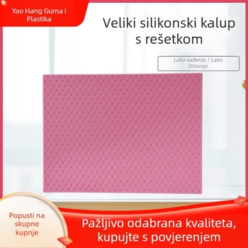 Silikonska kalupa za tortu s čipkastim rubom i velikim kariranim obrubom za čokoladu i fondant