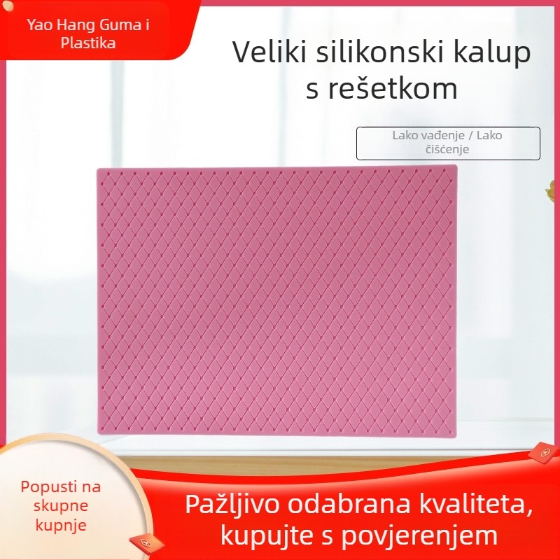 Silikonska kalupa za tortu s čipkastim rubom i velikim kariranim obrubom za čokoladu i fondant