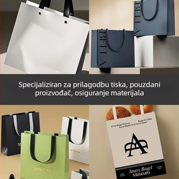 Bijele kartonske torbe za trgovine s kozmetikom i odjećom, torbe od kraft papira s logom, prilagodljive za prekograničnu upotrebu
