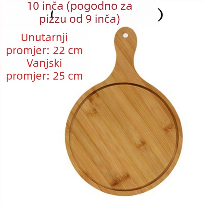 Daska za posluživanje od bambusa - daska za pizzu, okrugla ili četvrtasta, promjer 20 cm