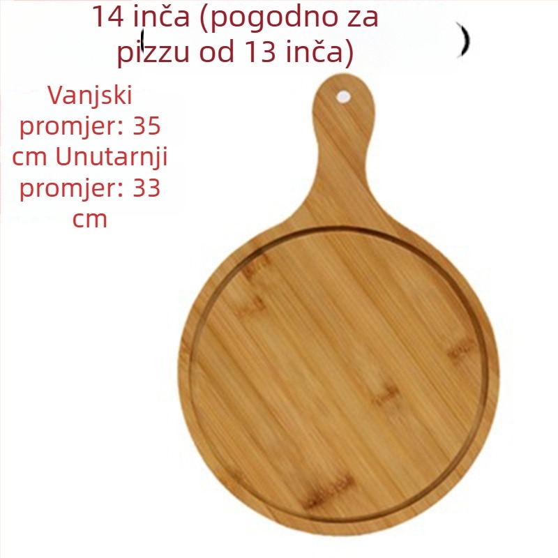 Daska za posluživanje od bambusa - daska za pizzu, okrugla ili četvrtasta, promjer 20 cm