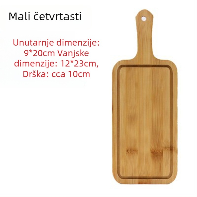 Daska za posluživanje od bambusa - daska za pizzu, okrugla ili četvrtasta, promjer 20 cm
