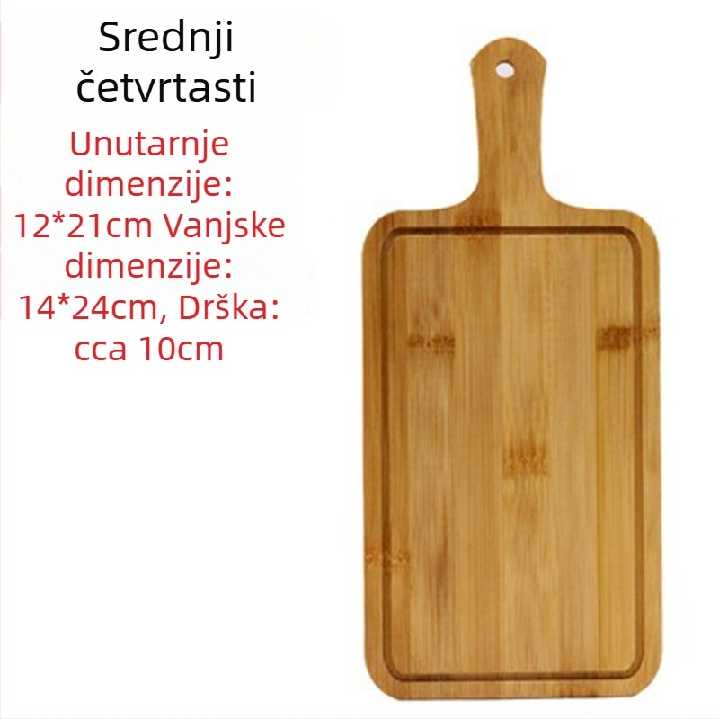 Daska za posluživanje od bambusa - daska za pizzu, okrugla ili četvrtasta, promjer 20 cm