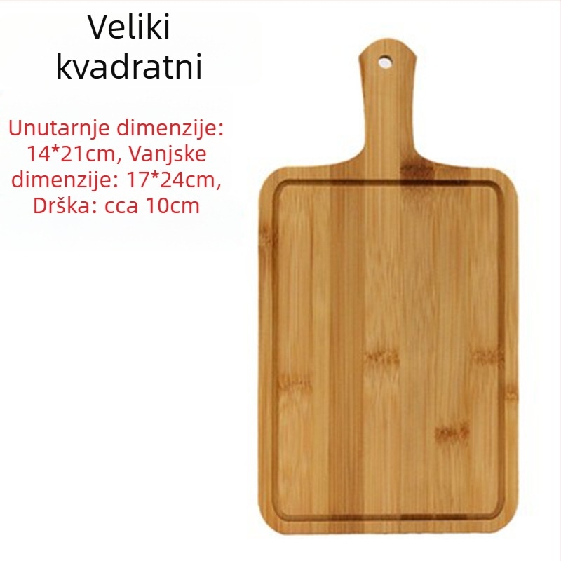Daska za posluživanje od bambusa - daska za pizzu, okrugla ili četvrtasta, promjer 20 cm