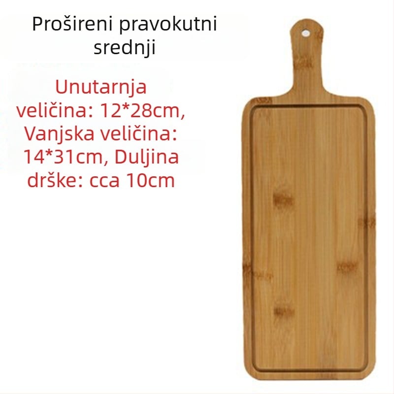 Daska za posluživanje od bambusa - daska za pizzu, okrugla ili četvrtasta, promjer 20 cm