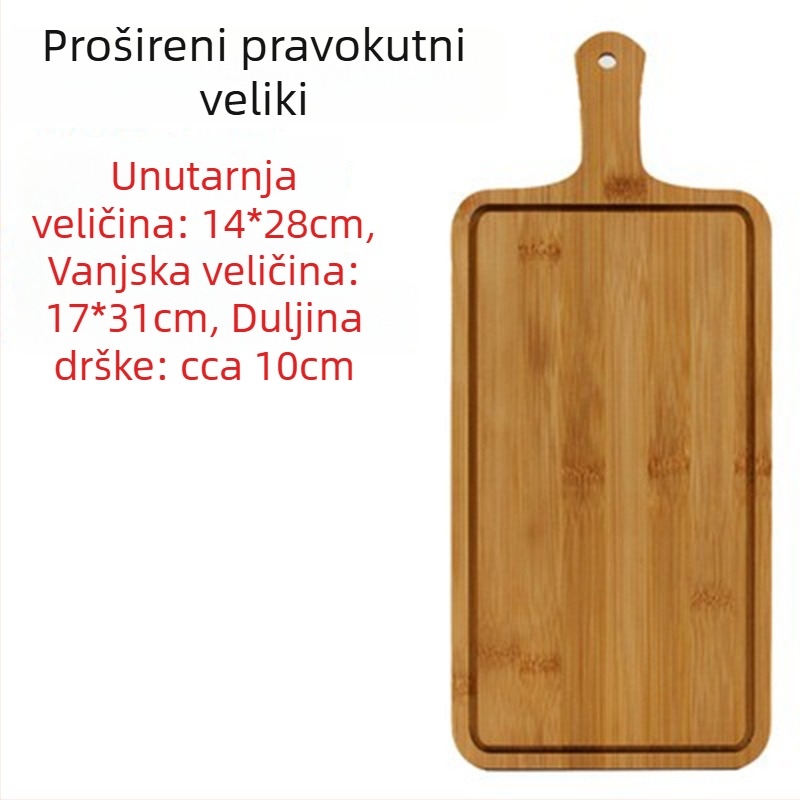 Daska za posluživanje od bambusa - daska za pizzu, okrugla ili četvrtasta, promjer 20 cm