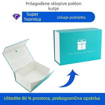 Kartonska kutija za poklon s magnetskim poklopcem u stilu knjige, prilagodljiva malim serijama