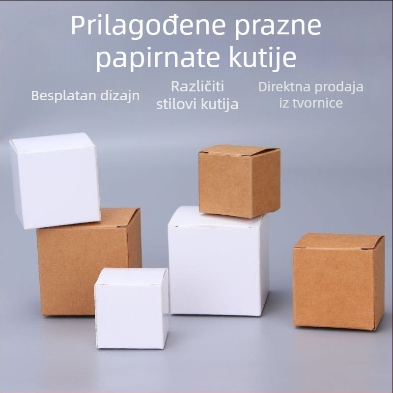 Bijela kartonska kutija od kraft papira, kutija za dar, ambalaža proizvoda, offset tisak