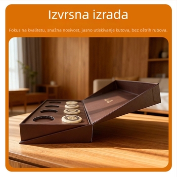 Kutije za čaj s otiskom logotipa i zlatnim otiskom, darovne kutije s poklopcem od bijelog kartona
