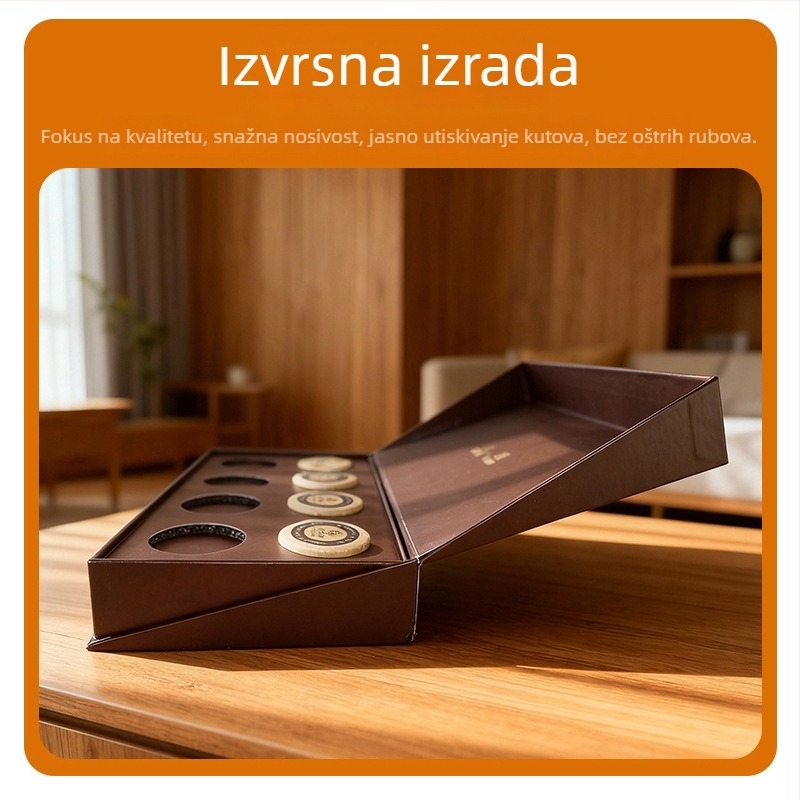 Kutije za čaj s otiskom logotipa i zlatnim otiskom, darovne kutije s poklopcem od bijelog kartona