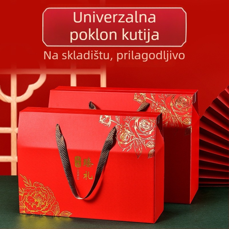 Kutija za poklon za proljetni festival, spremna poklon kutija, kutija za peciva i voće, prazna kutija, luksuzna kartonska kutija, kutija za međuobroke