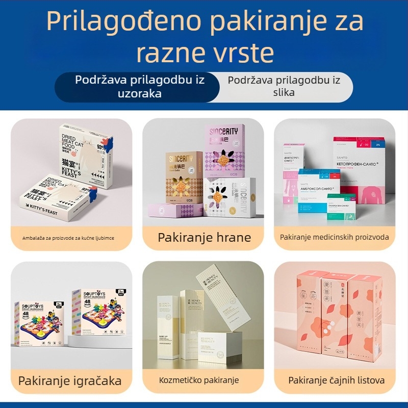 Prilagođena kozmetička kutija za pakiranje, bijela kartonska kutija s tiskanim logotipom, mala serija, dvodijelni poklopac
