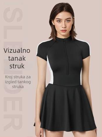 Ženski jednodijelni kupaći kostim sa zatvaračem, sportski stil, konzervativan kroj, mršavljenje efekt, japansko-korejski stil, kupaći za tople izvore