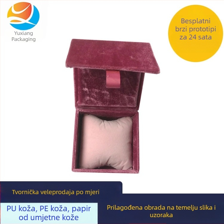 Crvena kutija za sat s magnetskom kopčom i preklopnim poklopcem za pakiranje nakita