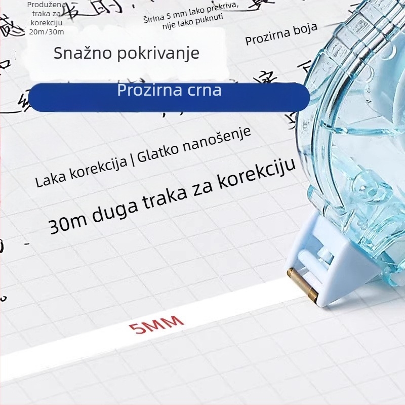Plus korektivna traka za učenike, velika kapaciteta, zamjenjiva jezgra, duljina 20 ili 30 m