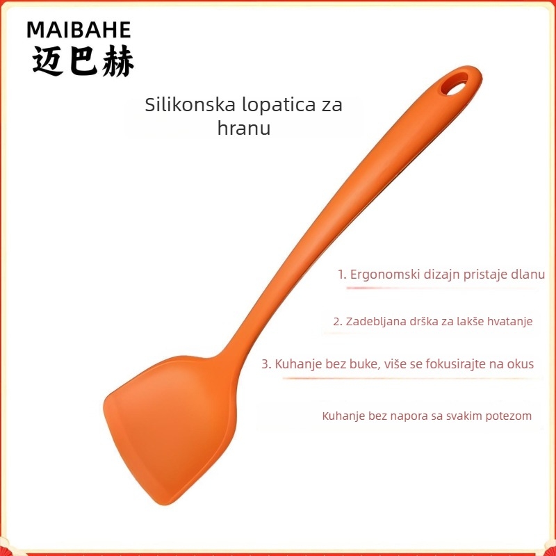 Silikonska spatula za wok, neprijanjajuća, hrana kvalitete, tiha, otporna na visoke temperature