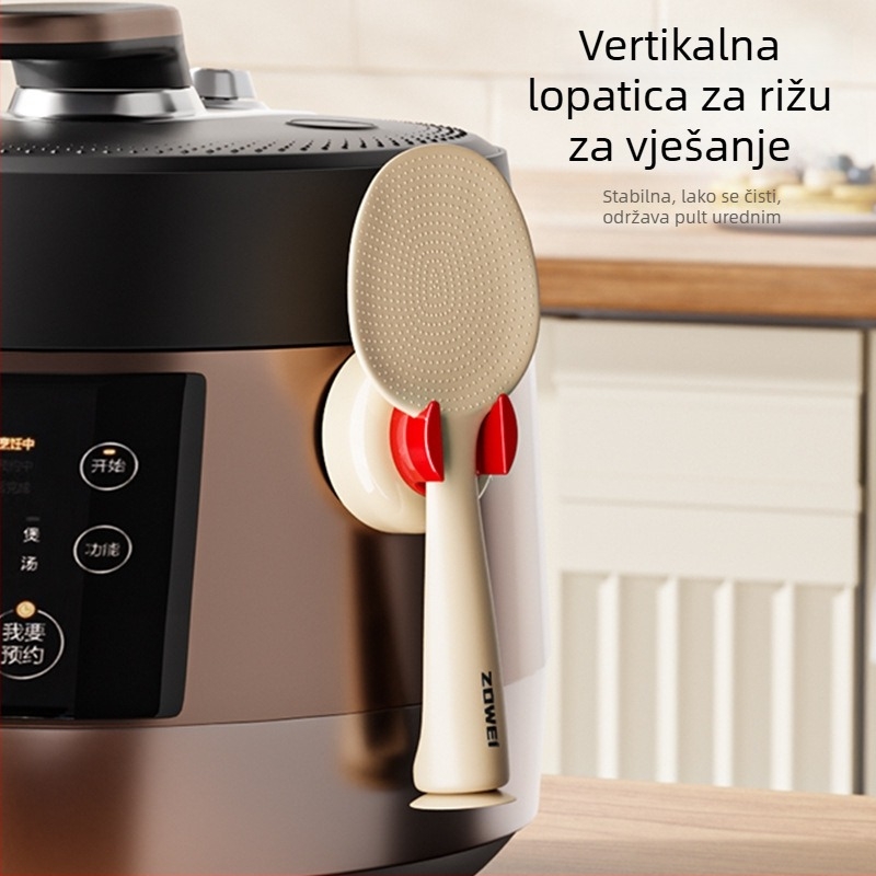 Vertikalno viseća žlica za rižu, neprijanjajuća, PP plastika, prehrambena kvaliteta, otporna na visoke temperature, kuhinjska žlica za posluživanje riže, debeli spatula
