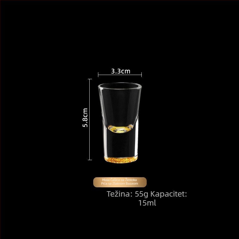 Kineski stil set čaša za bijelo vino s pozlaćenom folijom, kristal, male degustaijske čaše