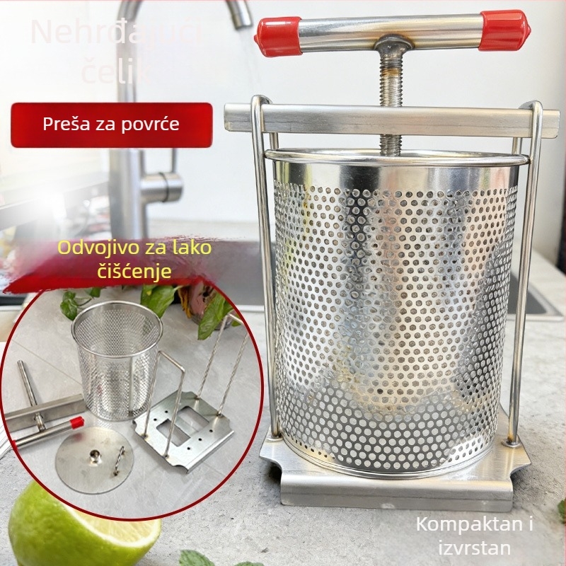 Ručni odšťavivač od nehrđajućeg čelika, 2.8 L, za preširanje rižinog vina i dehidrataciju povrća
