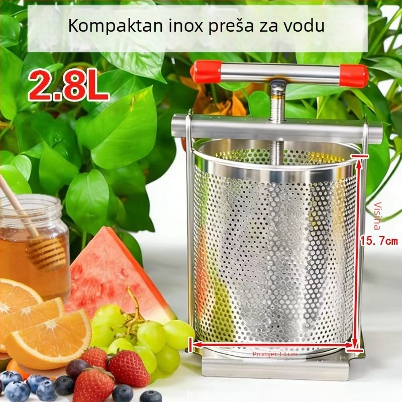 Ručni odšťavivač od nehrđajućeg čelika, 2.8 L, za preširanje rižinog vina i dehidrataciju povrća