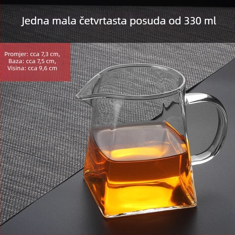 Debeli stakleni čajnik s ugrađenim filtrom i malim odjeljivačem zelenog mandarin čaja za Gongfu čaj
