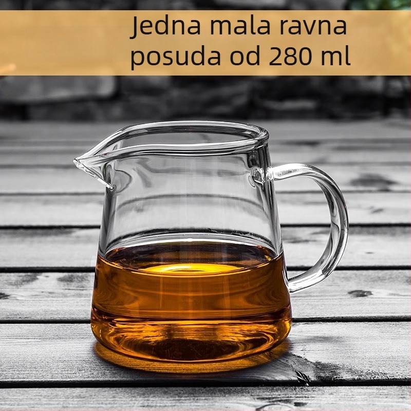 Debeli stakleni čajnik s ugrađenim filtrom i malim odjeljivačem zelenog mandarin čaja za Gongfu čaj