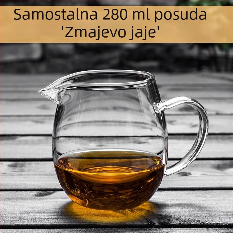 Debeli stakleni čajnik s ugrađenim filtrom i malim odjeljivačem zelenog mandarin čaja za Gongfu čaj