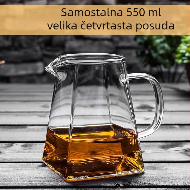 Debeli stakleni čajnik s ugrađenim filtrom i malim odjeljivačem zelenog mandarin čaja za Gongfu čaj