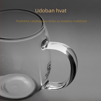 Set čaja od debelog stakla, otporan na toplinu, s dijelnikom i čajnom cjedilom, proziran kućni dodatak