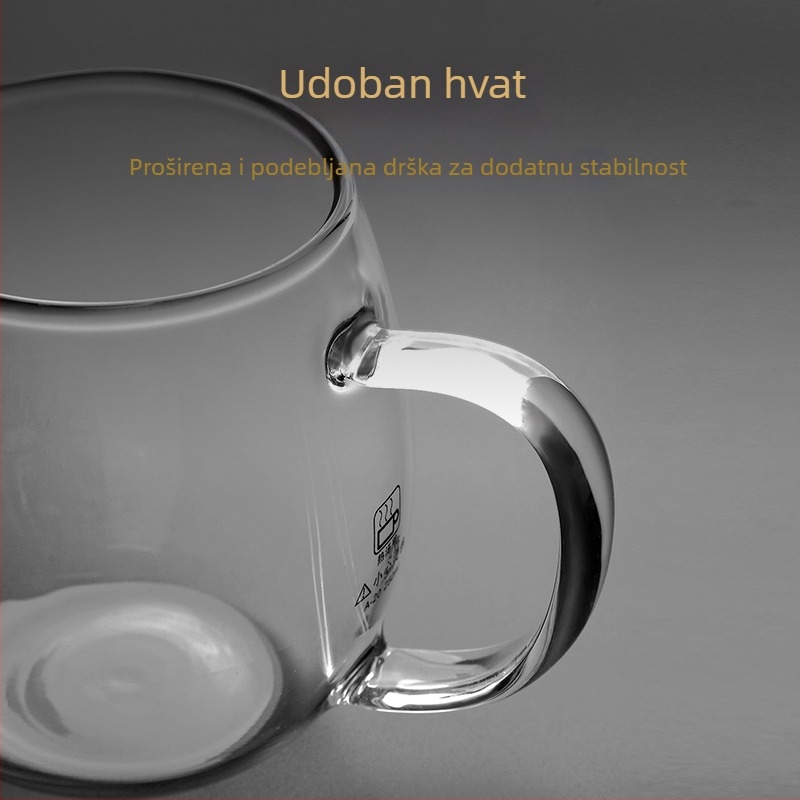 Set čaja od debelog stakla, otporan na toplinu, s dijelnikom i čajnom cjedilom, proziran kućni dodatak