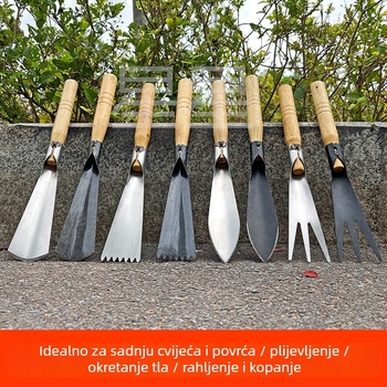 Višenamjenska lopata od manganove čelika za sadnju cvijeća i povrća, s ravnom i šiljastom oštricom, vrtni alati