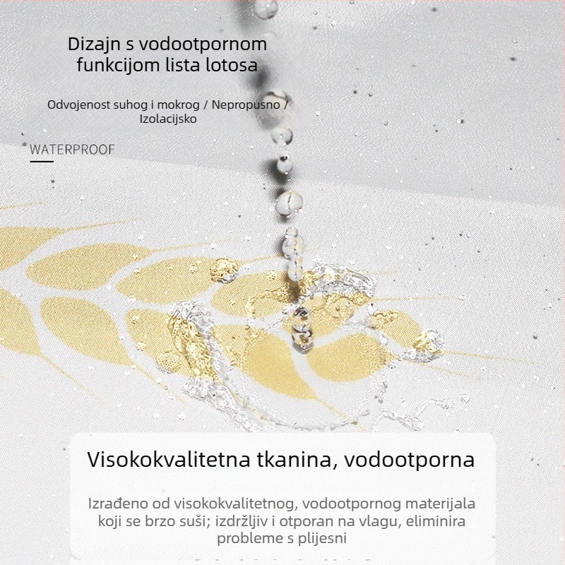 Poliester zavjesa za tuširanje u kupaoni - vodootporna i otporna na plijesan, pregradna zavjesa, zavjesa za tuš, zavjesa za prozor, nordijski stil, visokokvalitetan set, bez bušenja